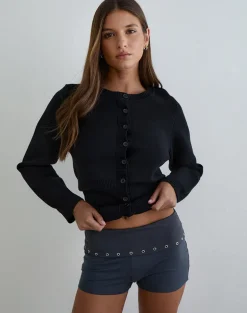 Gojo Short in Jersey Ocean Storm with Eyelets