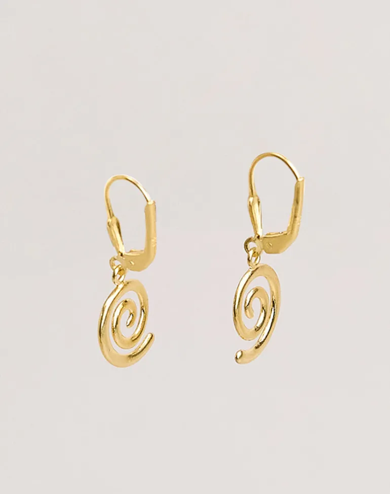 Gold Plated Small Swirl Earrings