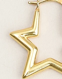Gold Plated Star Hoop Earrings