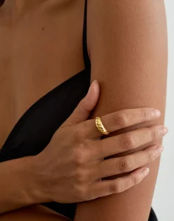 Gold Plated Textured Ring