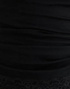 Gomira Long Sleeve Top in Black with Lace Trim