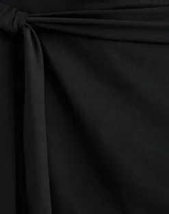 Grecia Tie Mini Skirt in Cupro Black