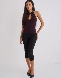 Gretita High Neck Top in Jersey Redwood