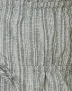 Hassna Double Tie Front Top in Green and White