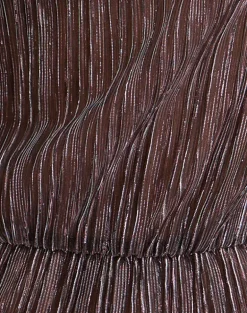 Hayba Drape Top in Plisse Brown