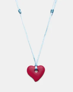 Heart Necklace in Resin Red