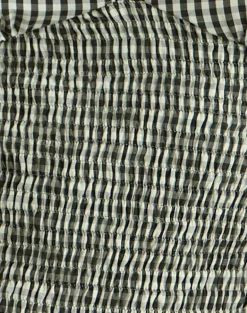 Hevalis Plunge Top in Mini Gingham Dark Green
