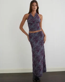 Hineba Top in Fine Leaf Flock Smoke Grey