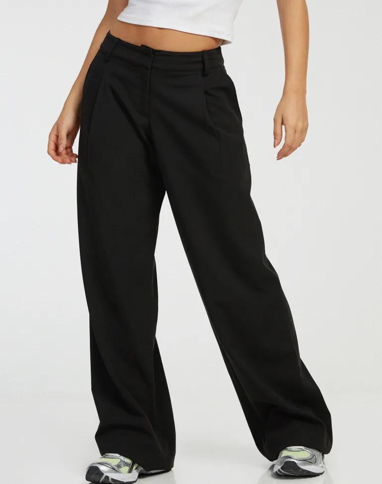 Hondra Wide Leg Trouser in Black