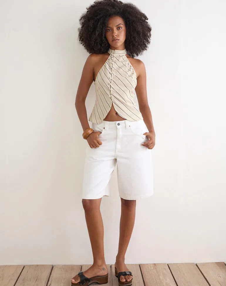 Iggya Top in Tilt Lines Beige