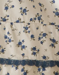 Ilaria Midi Skirt in Ditsy Leaf Rose Navy