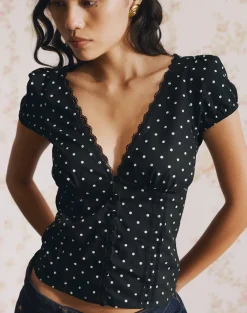 Ilias Corset Top in Basic Polka Black
