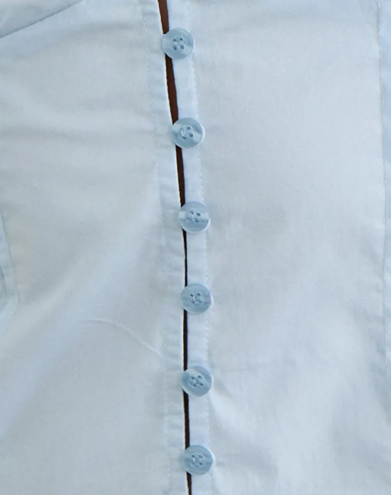 Ilias Corset Top in Poplin Ice Blue