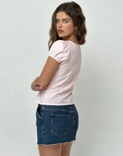 Ilias Corset Top in Poplin Light Pink