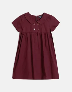 Imiraty Babydoll Mini Dress in Poplin Maroon