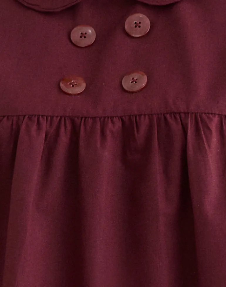 Imiraty Babydoll Mini Dress in Poplin Maroon