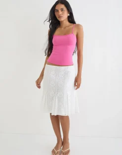 Inaja Cut Out Cami Top in Jersey Deep Pink
