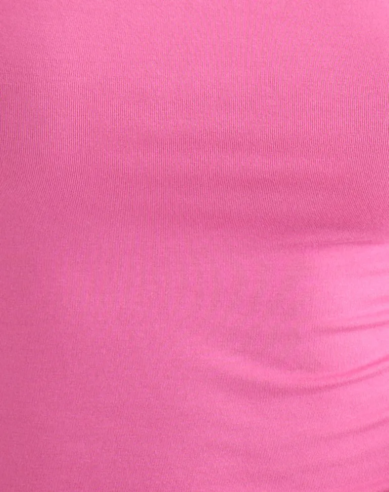 Inaja Cut Out Cami Top in Jersey Deep Pink