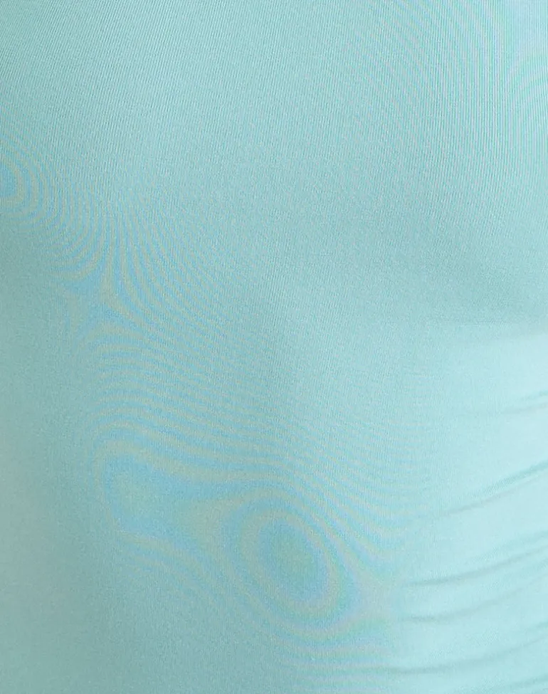 Ione Quarter Sleeve Top in Aqua