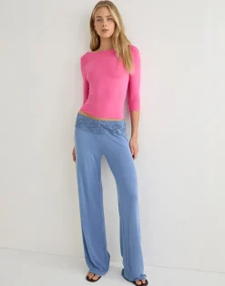 Ione Quarter Sleeve Top in Deep Pink