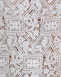 Irina Halterneck Top in Woven Crochet Ivory