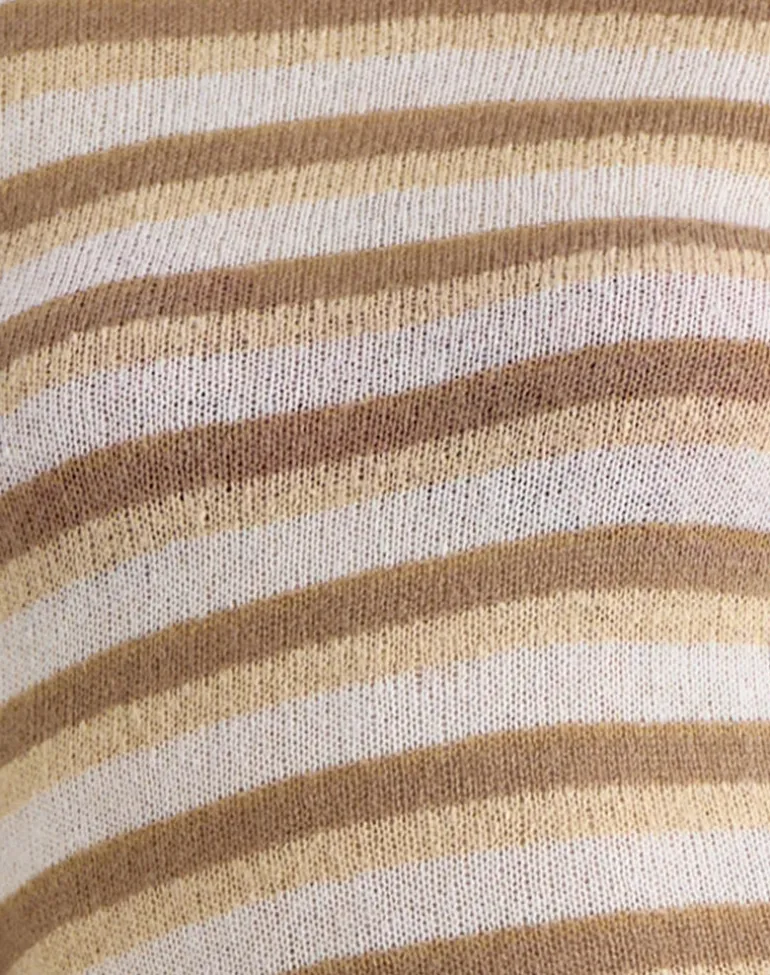Jadie Long Sleeve Maxi Dress in Knit Tonal Stripe