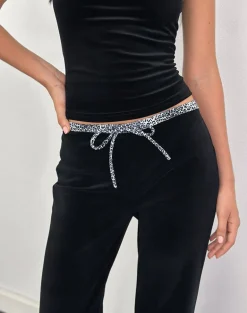 Jalani Trouser in Black with Leopard Binding