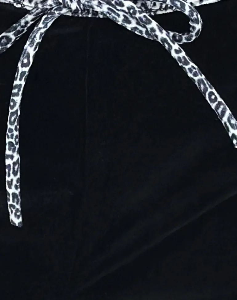 Jalani Trouser in Black with Leopard Binding