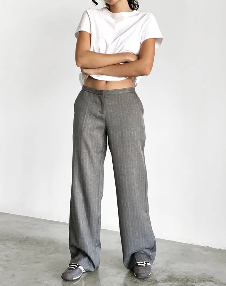 Jaliba Smart Trouser in Grey Pinstripe Tailoring