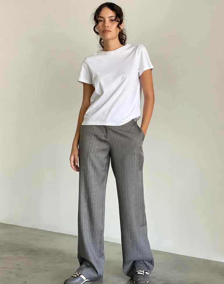 Jaliba Smart Trouser in Grey Pinstripe Tailoring