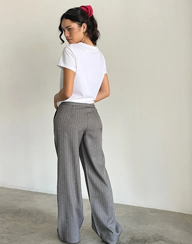 Jaliba Smart Trouser in Grey Pinstripe Tailoring