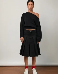 Jalira Asymmetric Cinch Jumper in Black