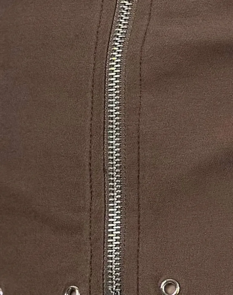 Janae Studded Vest in Tailoring Brown