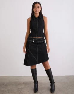 Janae Vest in Denim Black Wash