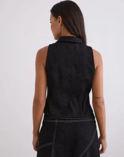 Janae Vest in Denim Black Wash