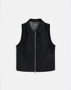Janae Vest in Denim Black Wash