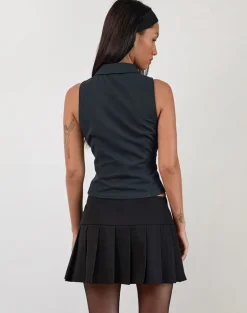 Janae Vest Top in Tailoring Navy