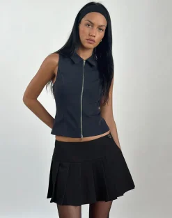 Janae Vest Top in Tailoring Navy