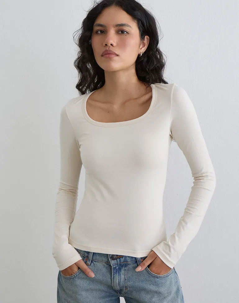 Janana Long Sleeve Top in Cotton Tofu