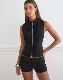 Janei Hot Pants in Tailoring Black
