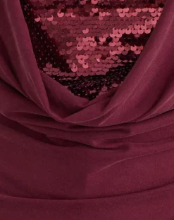 Janice Top in Sequin Jersey Burgundy