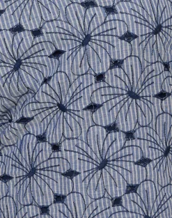 Janisa Halterneck Top in Blue Striped Flowers