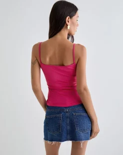 Jasila Vest Top in Hot Pink