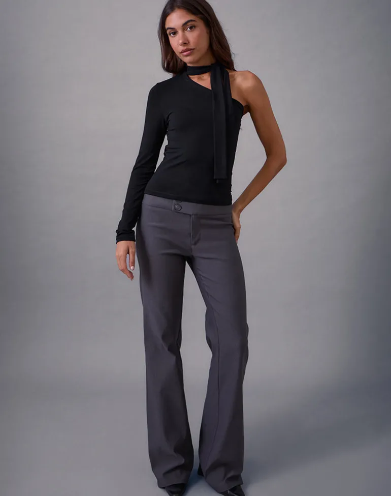 Jayahe One Sleeve Top in Rayon Jersey Black