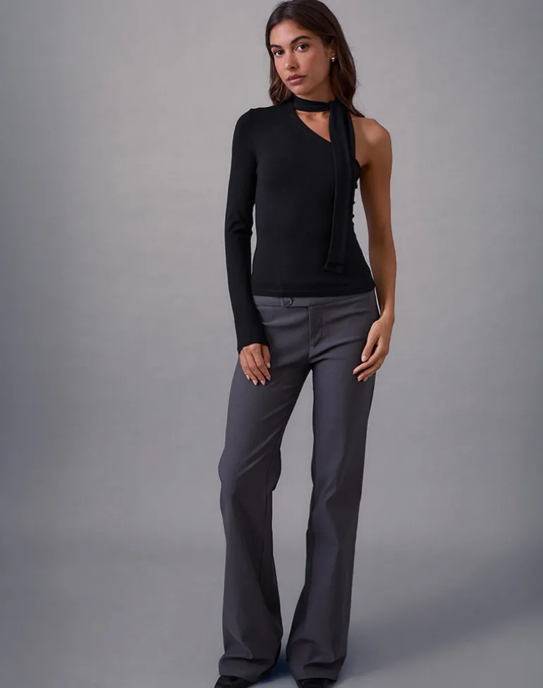 Jayahe One Sleeve Top in Rayon Jersey Black