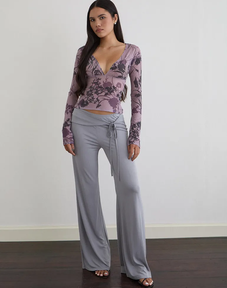 Jaydra Top in Flock Shadow Flower Purple