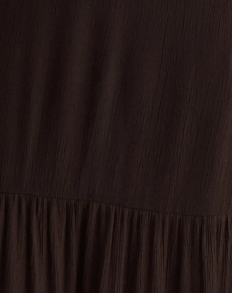 Jenesis Maxi Dress in Crinkle Bitter Chocolate