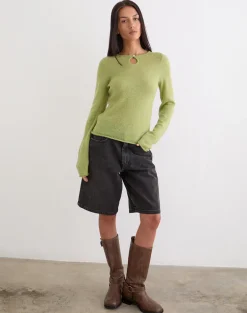 Jenya Long Sleeve Top in Knit Sage
