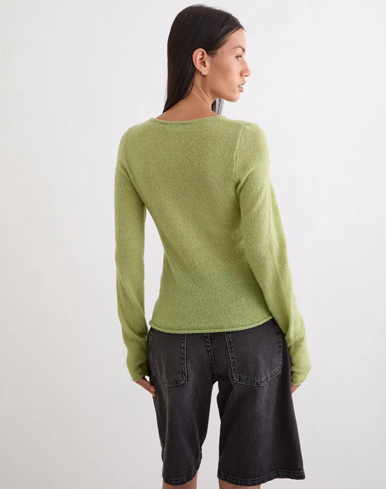 Jenya Long Sleeve Top in Knit Sage