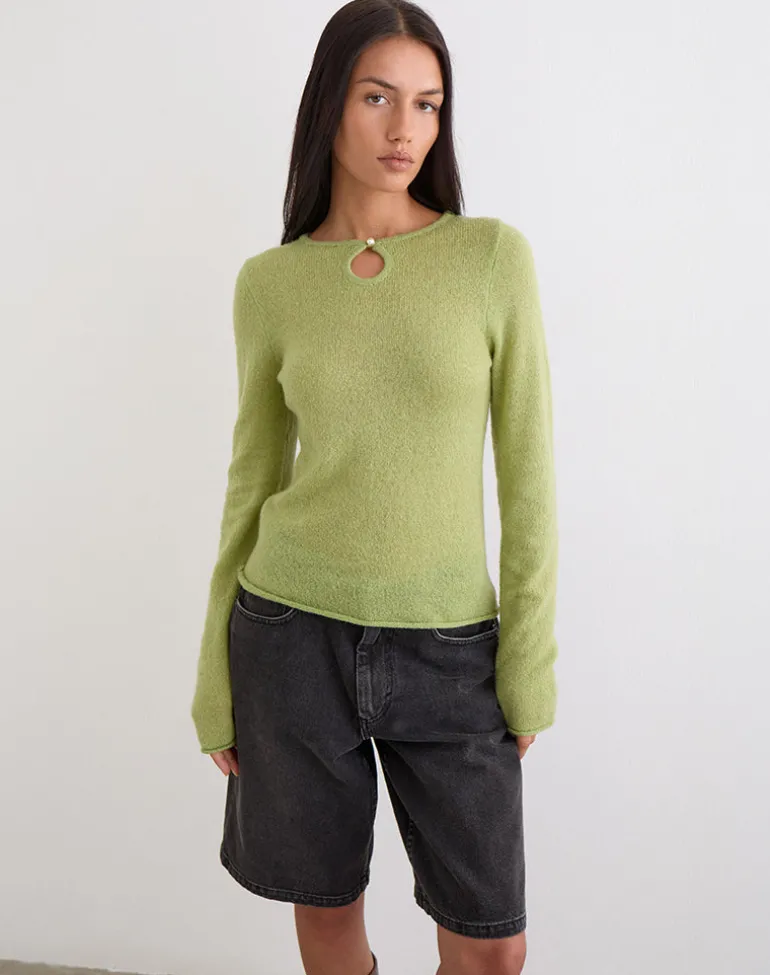 Jenya Long Sleeve Top in Knit Sage